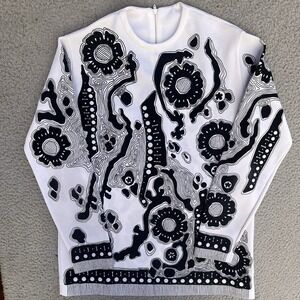 Vintage 60s Jane Colby Mod Top Bright Floral Flowers Hippie Psychedelic Shirt M